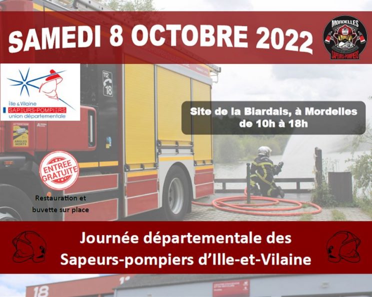 La journée départementale des sapeurs-pompiers d’Ille-et-Vilaine se déroulera à Mordelles le samedi 8 octobre 2022